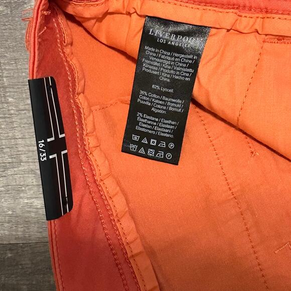 Liverpool Los Angeles Johnny Chino Short NEW Women 16/33 (37X3.5) Orange Stretch - Picture 8 of 8